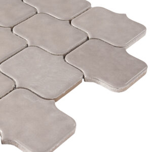 Modern Arabesque Grey Glossy Porcelain Mosaic Tile - Image 6
