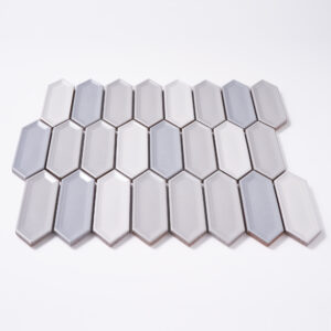 Forio 1.2" x 4.2" Picket Grey Glossy Porcelain Mosaic Tile - Image 2