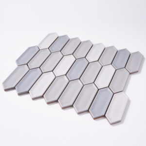 Forio 1.2" x 4.2" Picket Grey Glossy Porcelain Mosaic Tile - Image 3