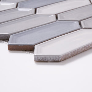 Forio 1.2" x 4.2" Picket Grey Glossy Porcelain Mosaic Tile - Image 5