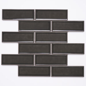 Century 2x6 Brick Black Porcelain Mosaic Tile