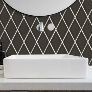 Century Harlequin Dark Gray Porcelain Mosaic Tile - Image 2