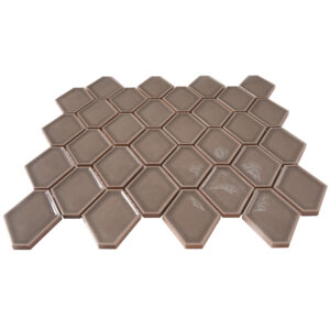 Century Clipped Diamond Dark Grey Porcelain Mosaic Tile - Image 6