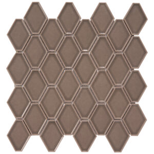 Century Clipped Diamond Dark Grey Porcelain Mosaic Tile