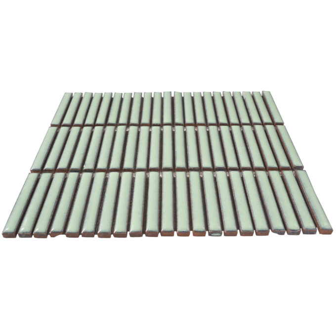 Villagio Stacked Brick Green Porcelain Mosaic Tile - Image 3