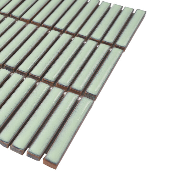 Villagio Stacked Brick Green Porcelain Mosaic Tile - Image 6