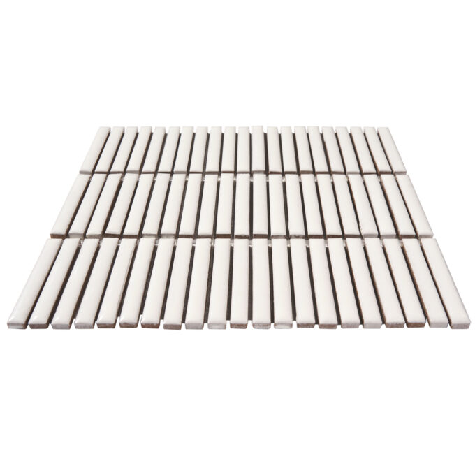 Villagio Stacked Brick White Porcelain Mosaic Tile - Image 3
