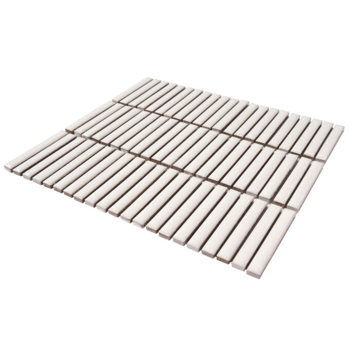 Villagio Stacked Brick White Porcelain Mosaic Tile - Image 4