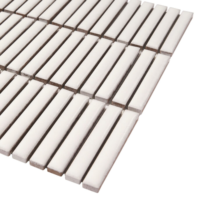 Villagio Stacked Brick White Porcelain Mosaic Tile - Image 6