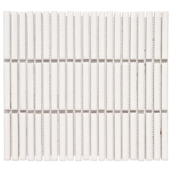Villagio Stacked Brick White Porcelain Mosaic Tile
