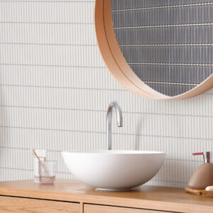 Villagio Stacked Brick White Porcelain Mosaic Tile - Image 2