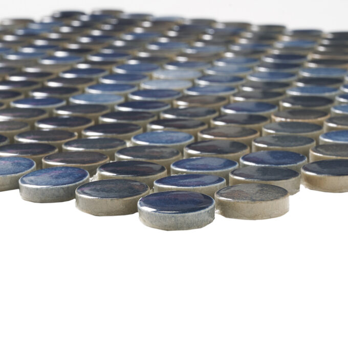 Cosmos Blue 0.75 inch Penny Round Porcelain Mosaic Tile - Image 5