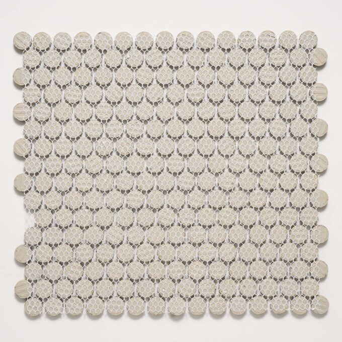 Cosmos Blue 0.75 inch Penny Round Porcelain Mosaic Tile - Image 6