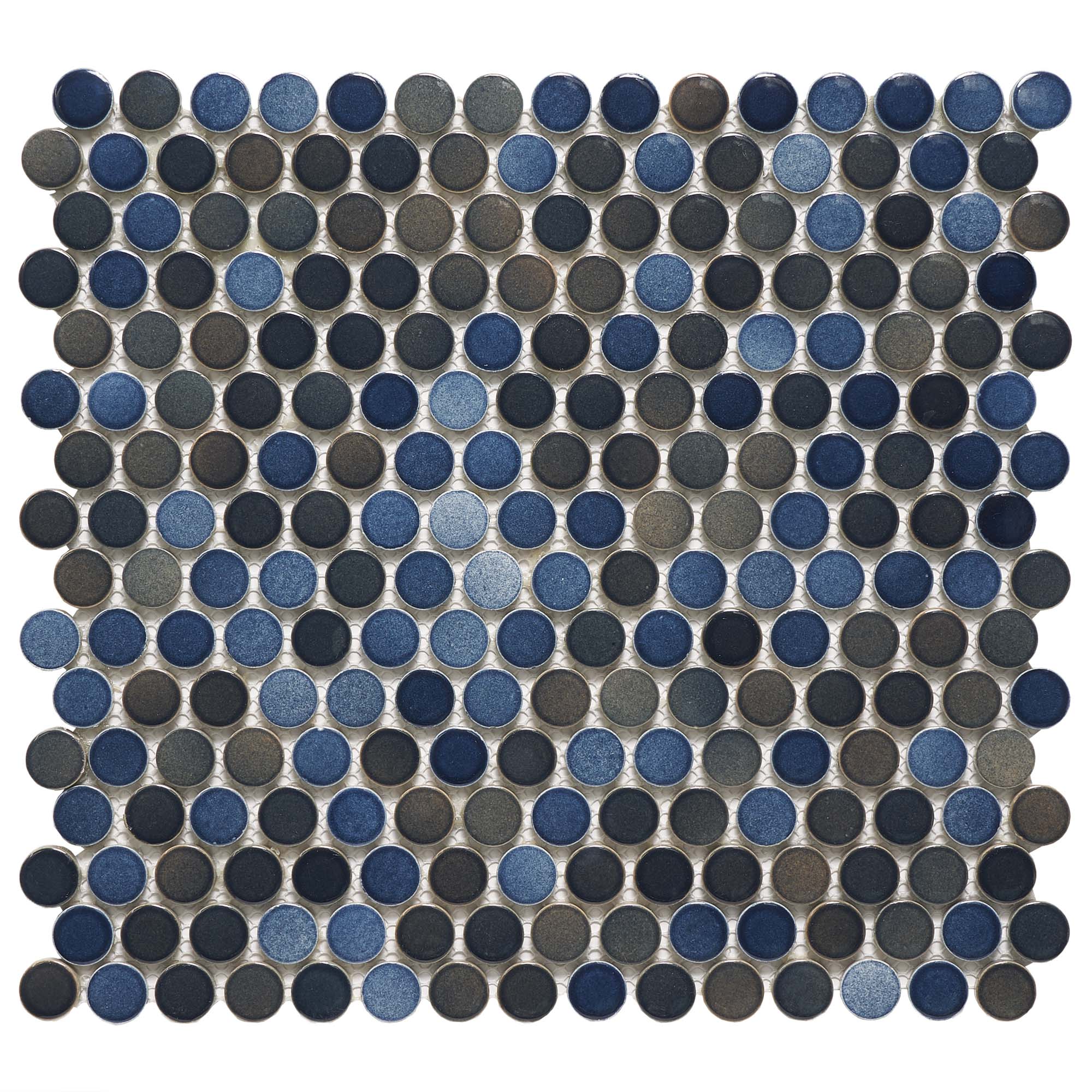 Cosmos Blue 0.75 inch Penny Round Porcelain Mosaic Tile