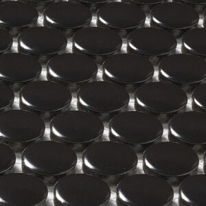 Rivonia 0.75 inch Black Matt Peny Round Mosaic Tile - Image 4