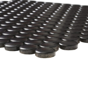 Rivonia 0.75 inch Black Matt Peny Round Mosaic Tile - Image 5