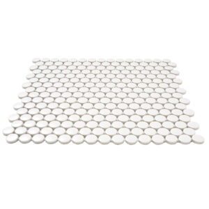 Rivonia 0.75 inch White Matt Peny Round Mosaic Tile - Image 2