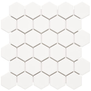 Rivonia 2x2 Honeycomb White Glossy Mosaic Tile - Image 2