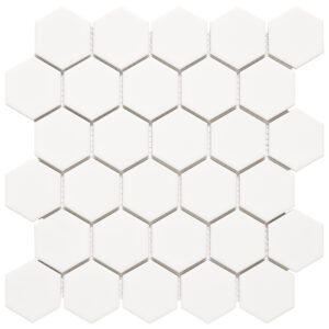 Rivonia 2x2 Honeycomb White Matt Mosaic Tile