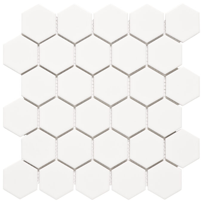 Rivonia 2x2 Honeycomb White Matt Mosaic Tile
