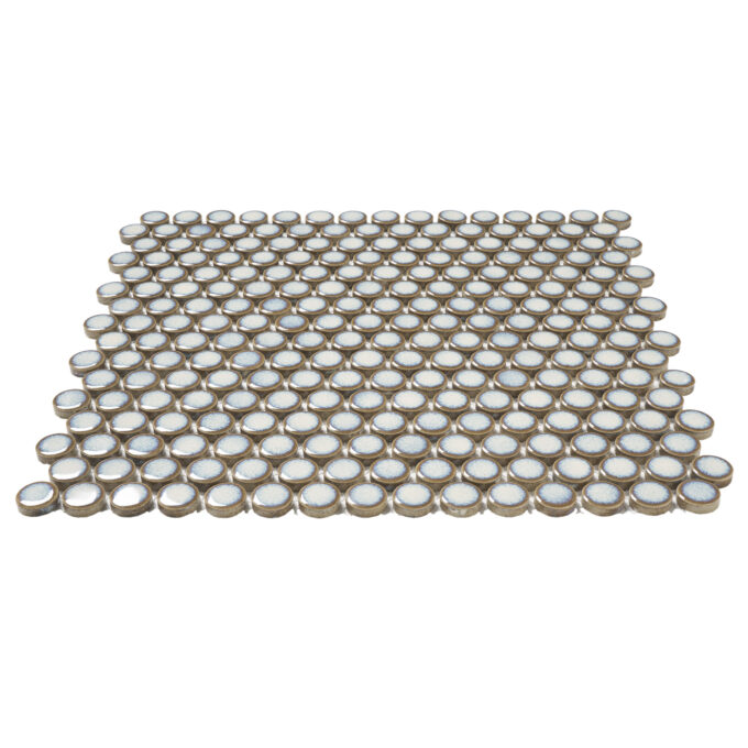 Villagio 0.75 inch Penny Round Grey Mosaic Tile - Image 2