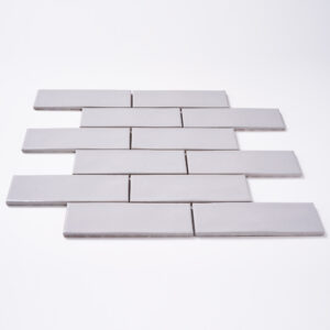 Forio 2" x 6" Brick Silver Glossy Porcelain Mosaic Tile - Image 3