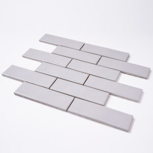 Forio 2" x 6" Brick Silver Glossy Porcelain Mosaic Tile - Image 4