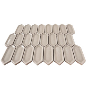 Forio 1.2" x 4.2" Picket Taupe Glossy Porcelain Mosaic Tile - Image 3