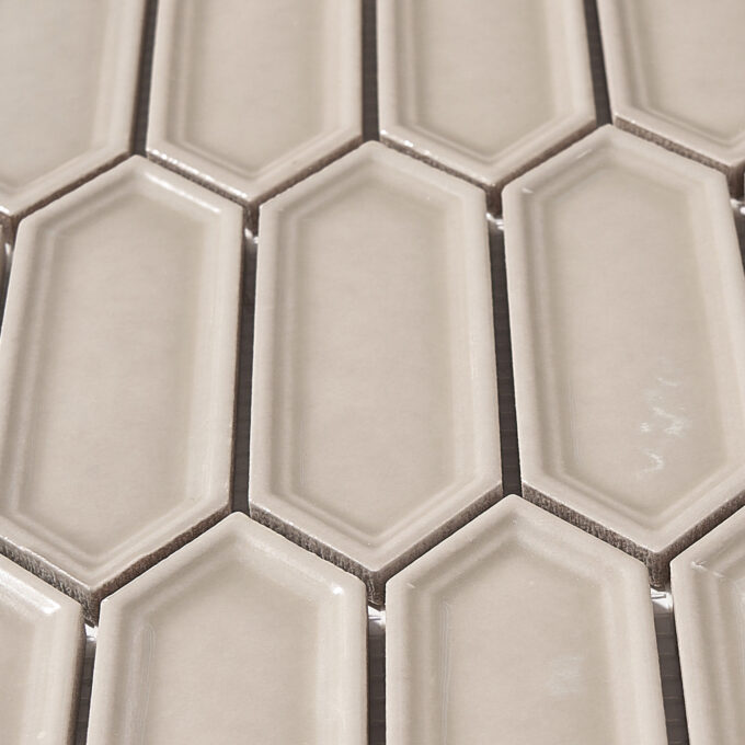 Forio 1.2" x 4.2" Picket Taupe Glossy Porcelain Mosaic Tile - Image 5