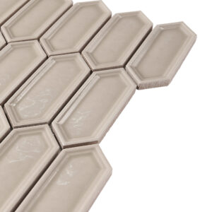 Forio 1.2" x 4.2" Picket Taupe Glossy Porcelain Mosaic Tile - Image 6