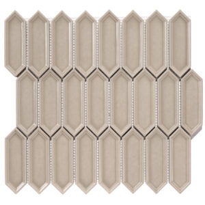 Forio 1.2" x 4.2" Picket Taupe Glossy Porcelain Mosaic Tile