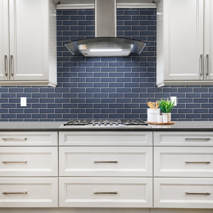 Century 2x6 Brick Blue Porcelain Mosaic Tile - Image 2