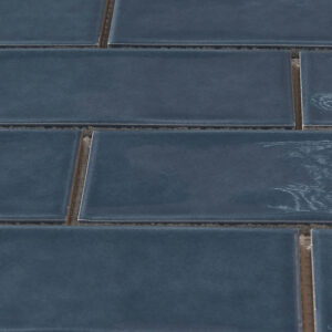 Forio 2" x 6" Brick Blue Glossy Porcelain Mosaic Tile - Image 4