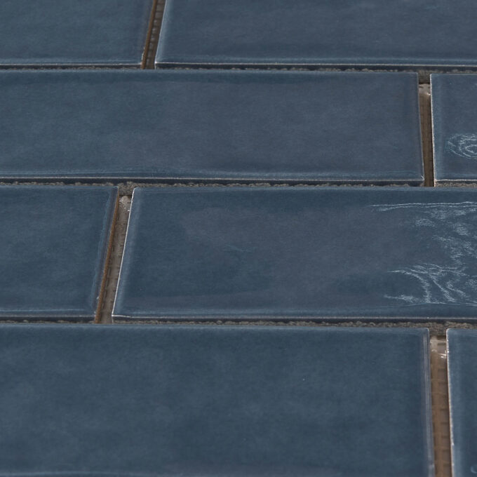 Forio 2" x 6" Brick Blue Glossy Porcelain Mosaic Tile - Image 4