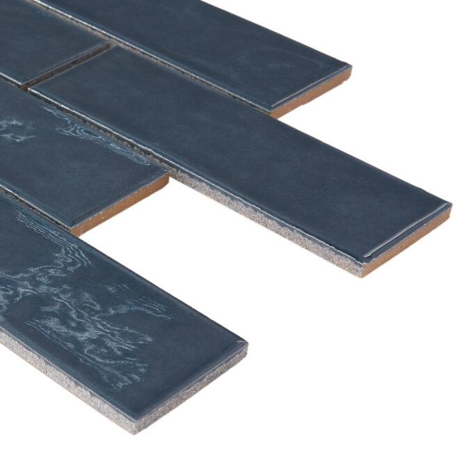 Forio 2" x 6" Brick Blue Glossy Porcelain Mosaic Tile - Image 5