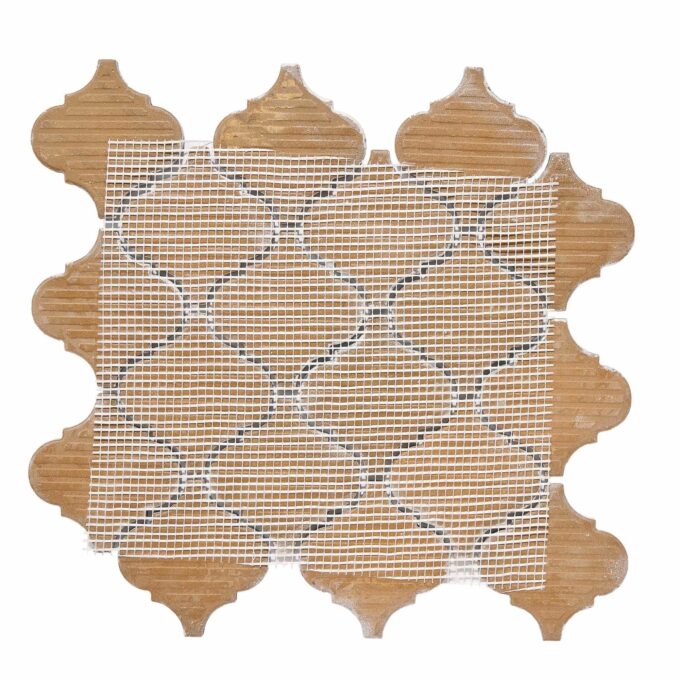 Arabesque 3.3" x 3.4" Brown Porcelain Glossy Mosaic Tile - Image 7