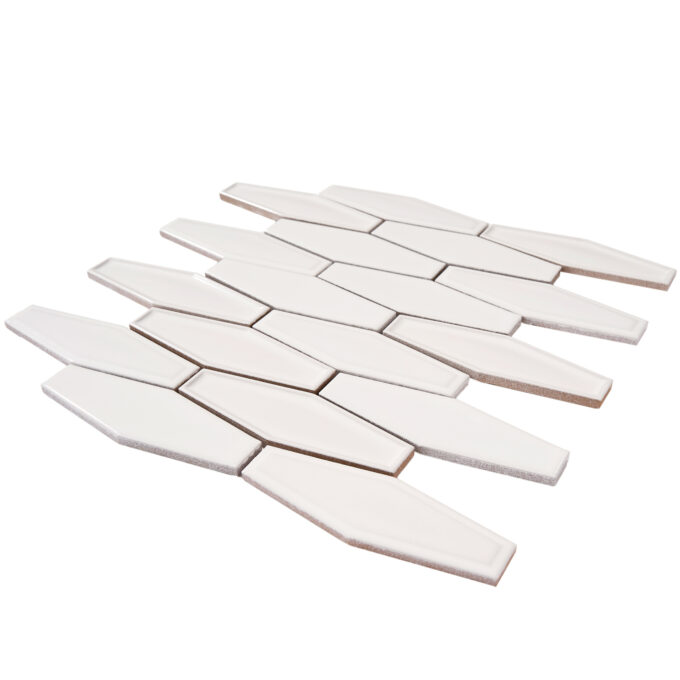 Honeycomb 1.5" x 4.9" White Glossy Porcelain Mosaic Tile - Image 4