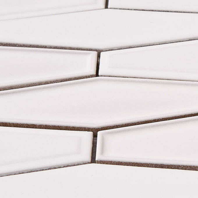 Honeycomb 1.5" x 4.9" White Glossy Porcelain Mosaic Tile - Image 5