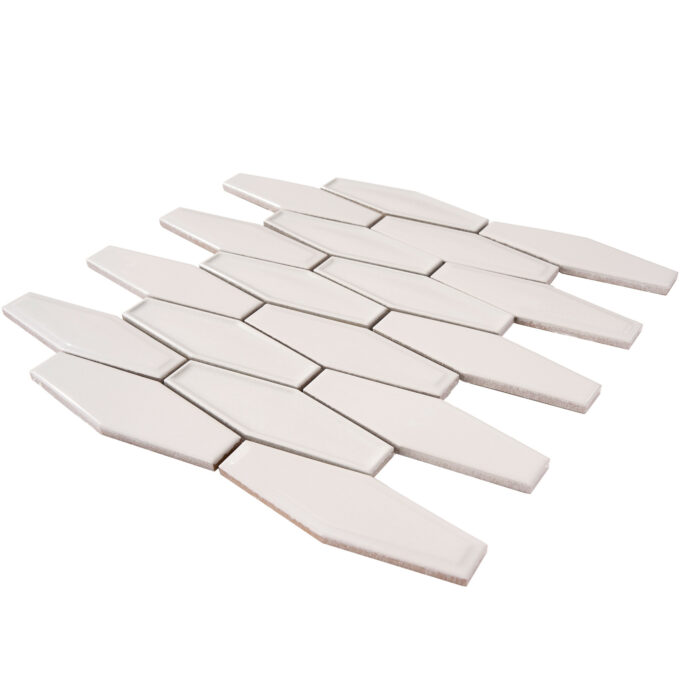 Honeycomb 1.5" x 4.9" Grey Glossy Porcelain Mosaic Tile - Image 4