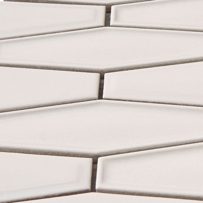 Honeycomb 1.5" x 4.9" Grey Glossy Porcelain Mosaic Tile - Image 5