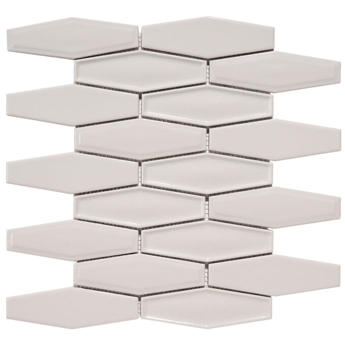 Honeycomb 1.5" x 4.9" Grey Glossy Porcelain Mosaic Tile