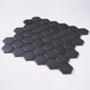 2'' x 2'' Hexagon Honeycomb Black Matte Mosaic Tile - Image 4