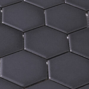 2'' x 2'' Hexagon Honeycomb Black Matte Mosaic Tile - Image 5
