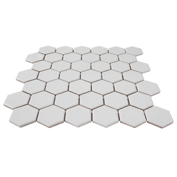 2'' x 2'' Hexagon Honeycomb Grey Glossy Mosaic Tile - Image 3
