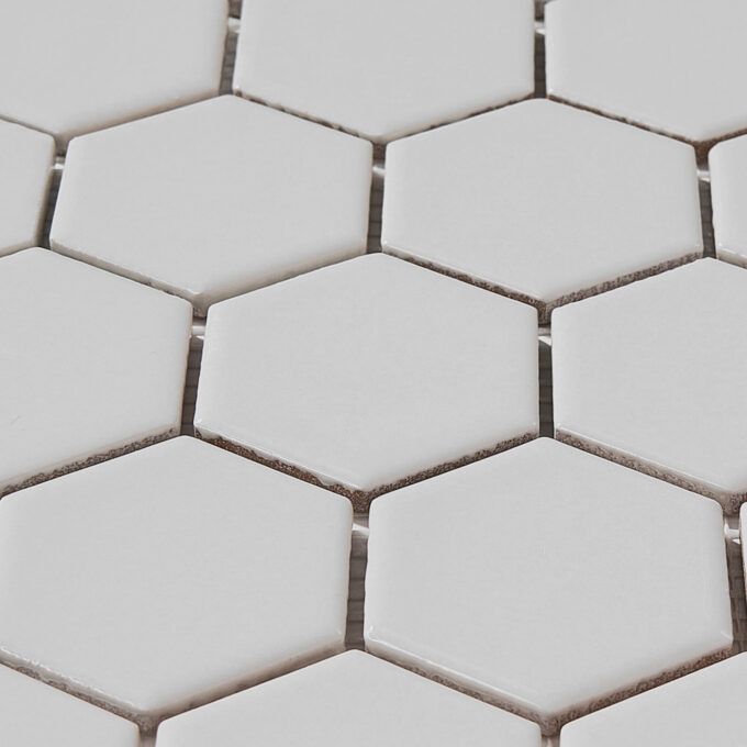 2'' x 2'' Hexagon Honeycomb Grey Glossy Mosaic Tile - Image 4