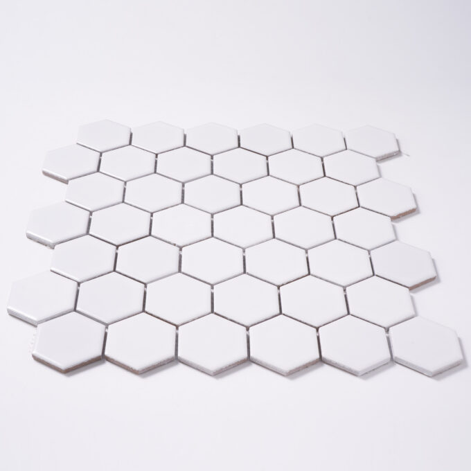 2'' x 2'' Hexagon Honeycomb White Glossy Mosaic Tile - Image 6