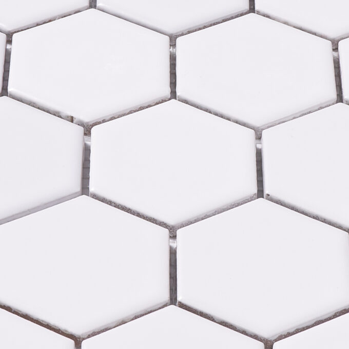 2'' x 2'' Hexagon Honeycomb White Glossy Mosaic Tile - Image 4