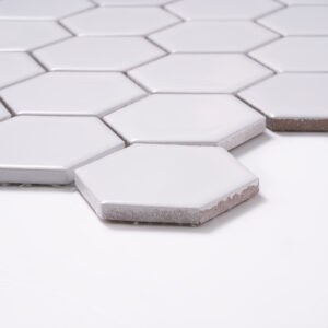 2'' x 2'' Hexagon Honeycomb White Glossy Mosaic Tile - Image 5