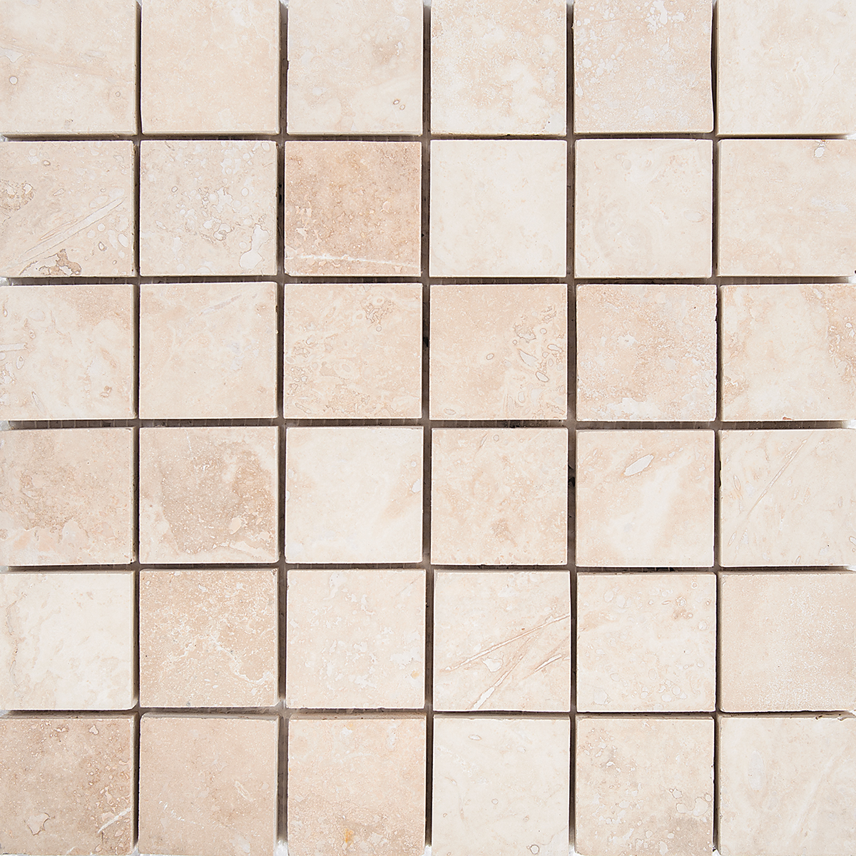 Ivory Travertine 2″ x 2″ Honed Mosaic Tile