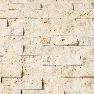 Ivory Travertine 1" x 2" Split Face Mosaic Tile - Image 5